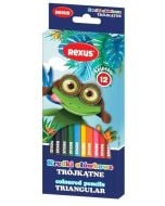 Kredki ołówkowe trójkątne 12 kolorów