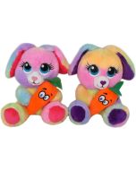 Zajączek tęczowy z marchewką 18cm MIX