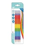 Ołówek z gumką HB Tęcza 4szt
