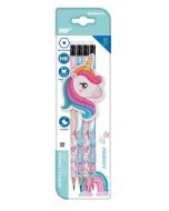 Ołówek sześciokątny HB z dodatk. gumką Jednorożec