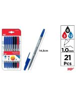 Długopis 1.0mm 21szt MIX