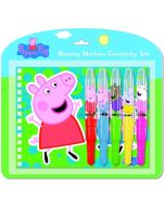 Zestaw markery Peppa 5szt + notes +szablon