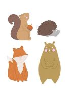 Zestaw wykrojników - Leśne zwierzęta 4szt