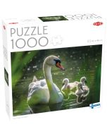 Puzzle 1000 Łabędź na jeziorze z dziećmi