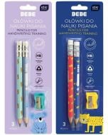 Ołówki do nauki pisania 2szt+temperów BB Kids mix