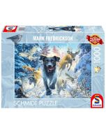 Puzzle PQ 1000 Mark Fredrickson Labrador na śniegu