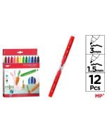 Flamastry podwójne złącze 12 kolorów