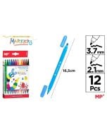 Flamastry dwustronne 12 kolorów