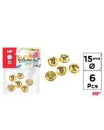 Dzwonek złoty 15mm 6szt