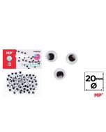 Oczy ruchome samoprzylepne 20mm
