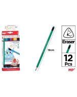 Kredki ołówkowe ścieralne z gumką 12szt