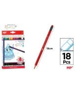 Kredki ołówkowe ścieralne z gumką 18szt
