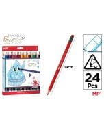 Kredki ołówkowe ścieralne z gumką 24szt