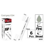 Marker Chromax z 2 końcówk. cool grey CG4 (6szt)