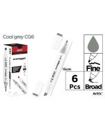 Marker Chromax z 2 końcówk. cool grey CG6 (6szt)