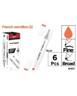 Marker Chromax z 2 końcówk. vermilion 22 (6szt)