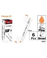 Marker Chromax z 2 końcówk. orange 23 (6szt)