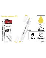 Marker Chromax z 2 końcówk. lemon yellow 35 (6szt)