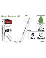 Marker Chromax z 2 końcówk. olive green 43 (6szt)