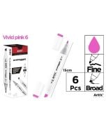 Marker Chromax z 2 końcówk. vivid pink 6 (6szt)