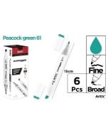 Marker Chromax z 2 końcówk peacock green 61 (6szt)