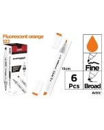 Marker Chromax z 2 końcówk. fluor orange 122 (6szt