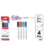 Markery z podwójną linią 4 kolory