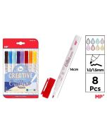 Markery z podwójną linią 8 kolorów