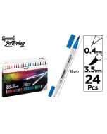 Marker dwustronny pędzelkowy 24 kolory