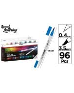 Marker dwustronny pędzelkowy 96 kolorów