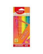 Kredki trójkątne neon 12 kolorów MAPED