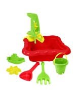 Piaskownica z akcesoriami czerwona