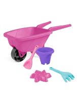 Taczka z kompletem do piasku różowa