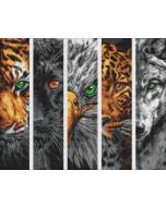 Diamentowa mozaika - Drapieżniki kwadryptyk 40x50