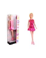 Lalka Beryl Fashion różowa sukienka z falbanką