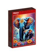 Puzzle 1000 Matczyna miłość - Słonie