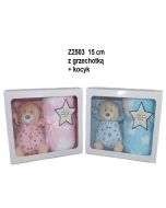 Zwierzęta z kocykiem i grzechotką 15cm MIX