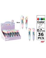 Długopis mini 4-kolorowy 0.7mm jednorożec (36szt)