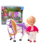 Zestaw mini laleczka z koniem