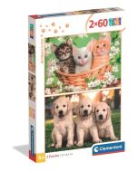 Puzzle 2x60 Super Kolor Brothers In Fur