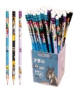 Ołówek trójkątny HB z gumką animal (72szt)