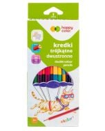Kredki trójkątne 12szt 24 kolory HAPPY COLOR