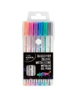 Długopisy żelowe metaliczne 6 kolorów KIDEA