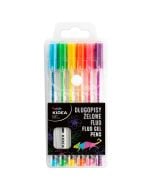 Długopisy żelowe fluo 6 kolorów KIDEA