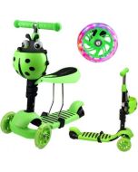 Hulajnoga 3-kołowa 3w1 biedronka zielona