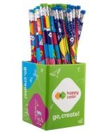 Ołówek trójkątny 2B z gumką Pop (72szt) w kubku