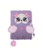 Pamiętnik z kłódką A5/96K 3D włochacz Violet owl