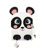Pamiętnik z kłódką A5/96K 3D włochacz Panda