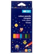 Kredki drewniane trójkątne Pixi Planet 12 kolorów