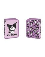 Piórnik dwuklapkowy bez wyposażenia Kuromi violet